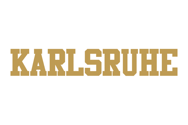Logo der SGR Karlsruhe in goldener Schrift auf wei&szlig;em Hintergrund.